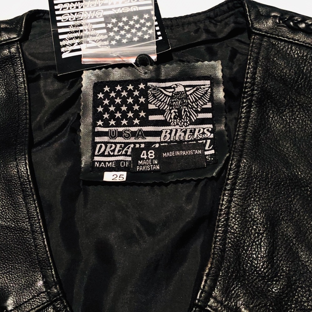 GENUINE LEATHER BIKER VEST - Picture 4 of 5